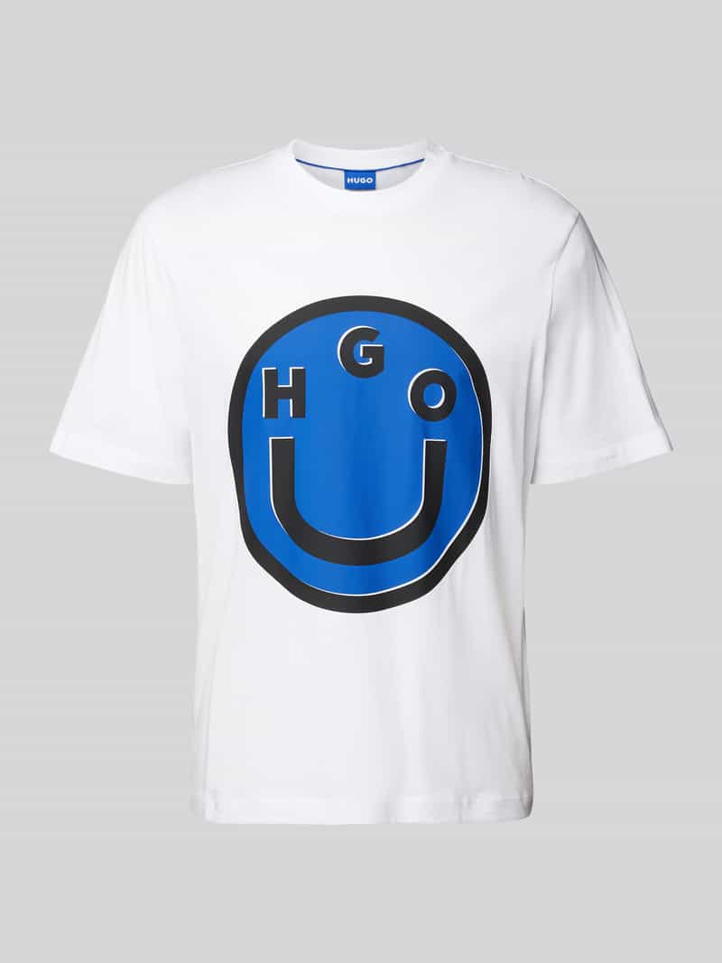 Hugo Blue T-shirt met motiefprint, model 'Nimper'