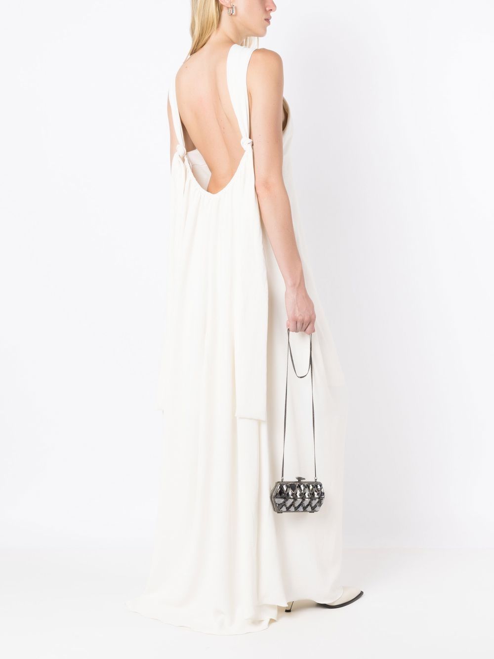 Olympiah Maxi-jurk met diepe ronde hals - Wit