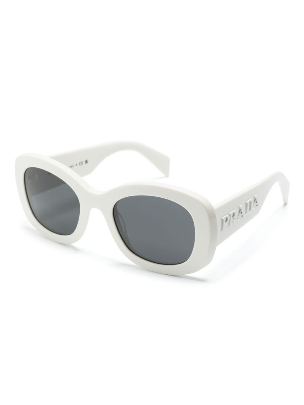 Prada Eyewear PRA13S zonnebril met rond montuur - Wit