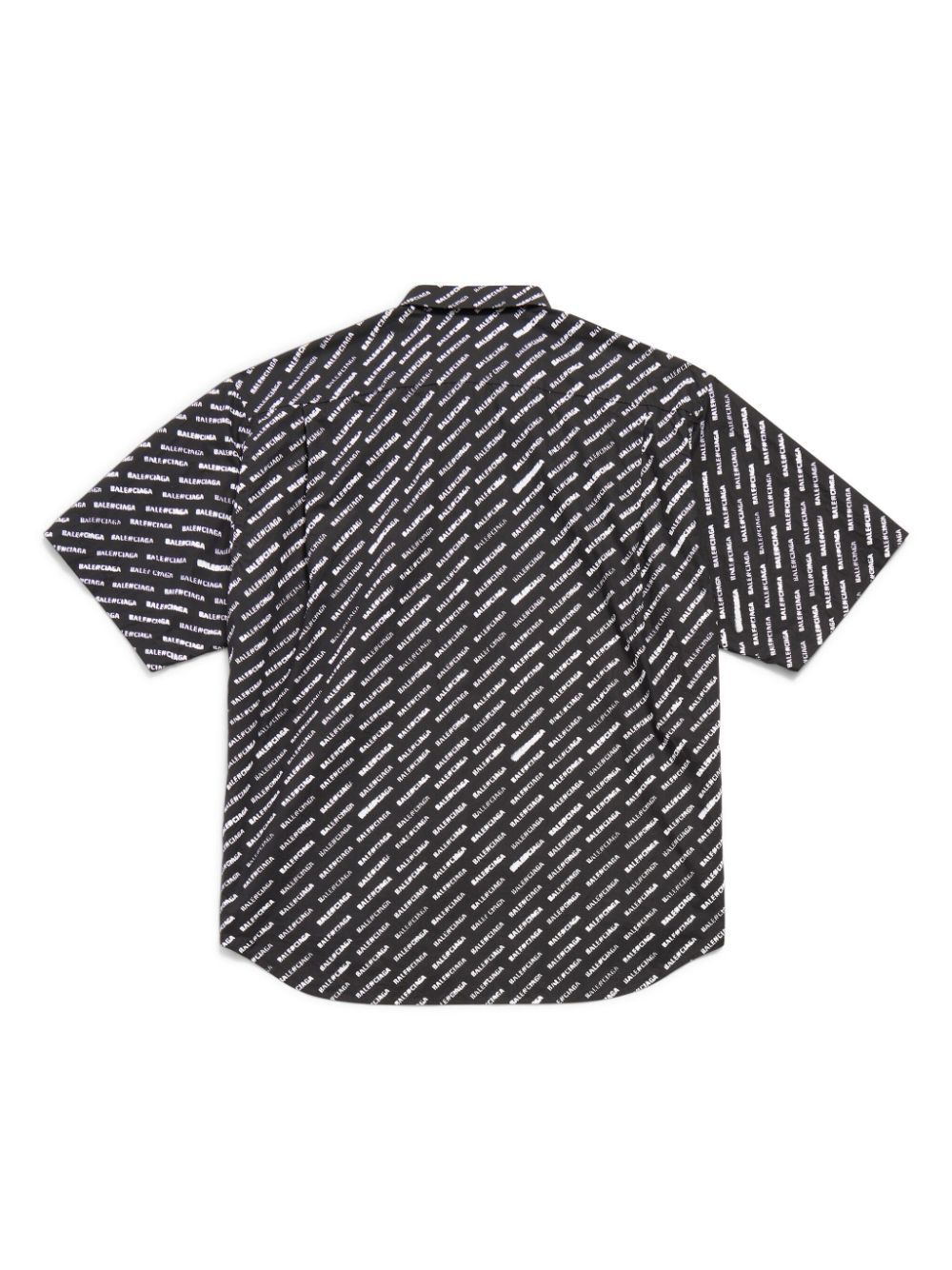 Balenciaga Overhemd met logoprint en korte mouwen - Zwart