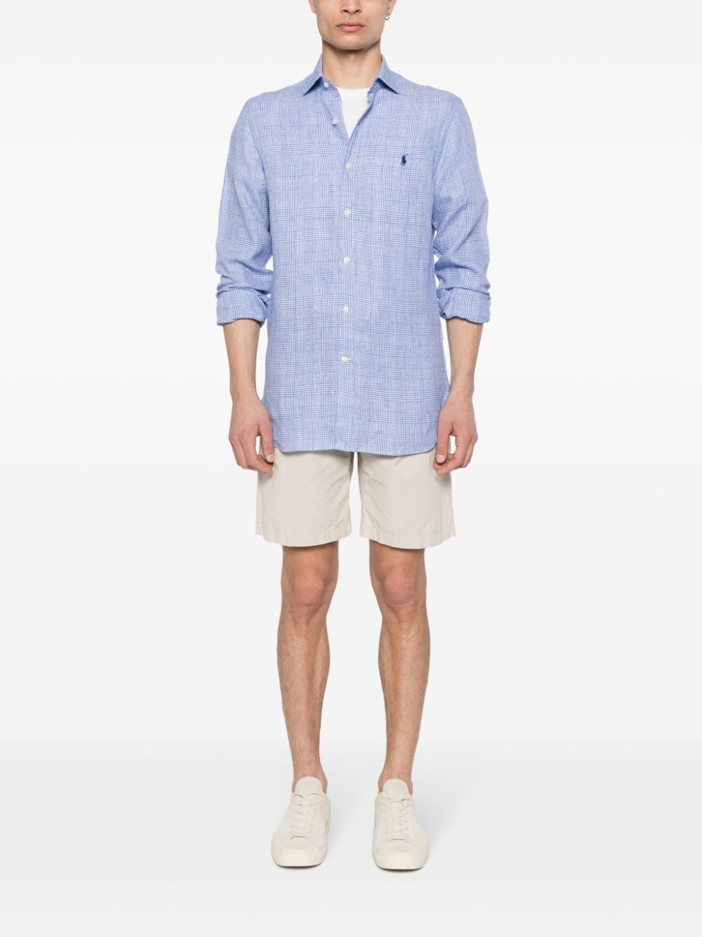 Polo Ralph Lauren check-pattern linen shirt - Blauw