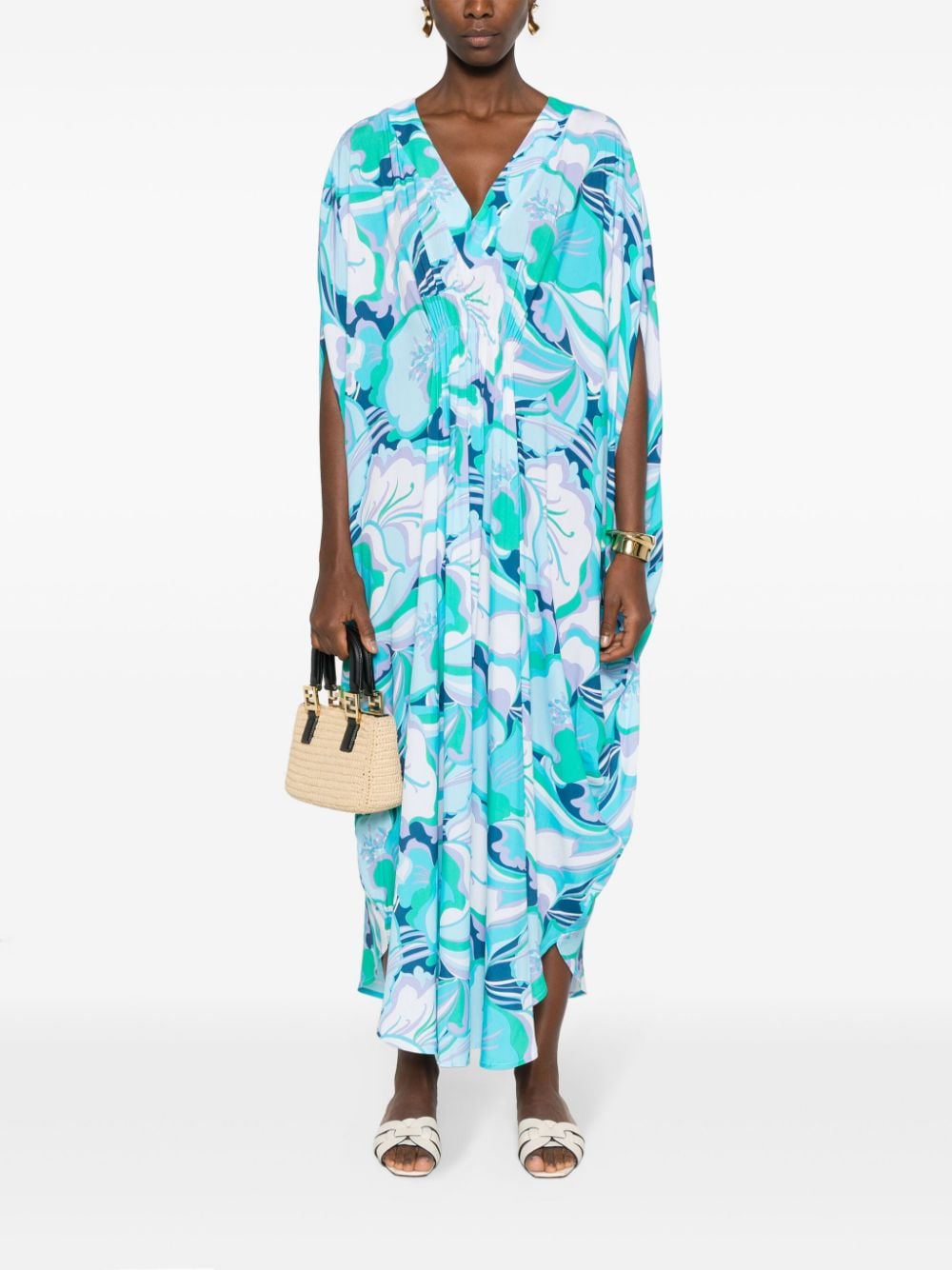 Melissa Odabash Frederica floral-print maxi dress - Blauw