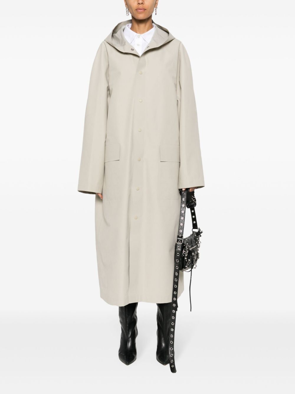 Balenciaga panelled hooded coat - Beige