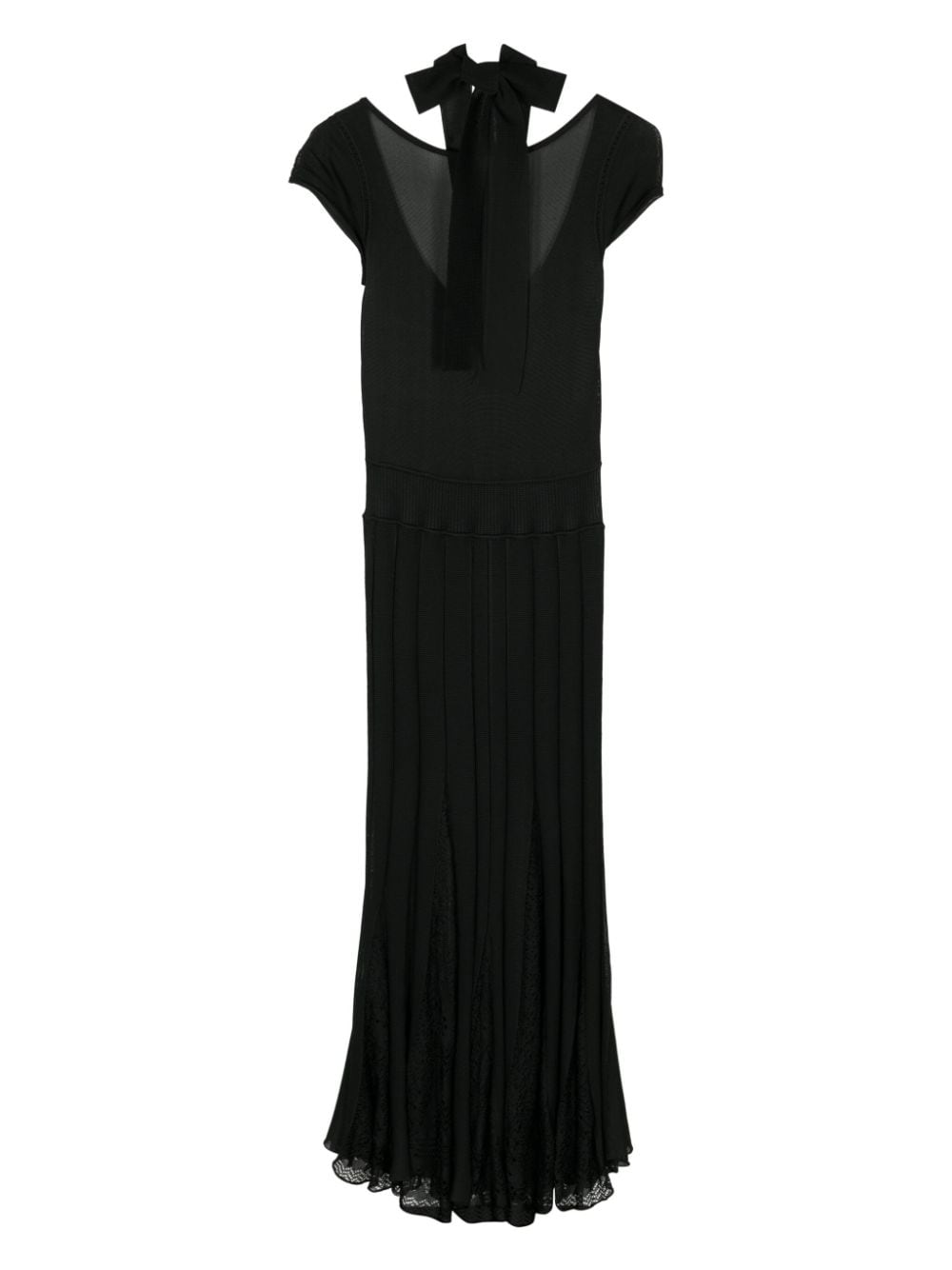 CHANEL Pre-Owned 2005 geplooide jurk - Zwart