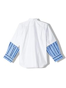 Comme Des Garçons Shirt striped panelled cotton shirt - Wit