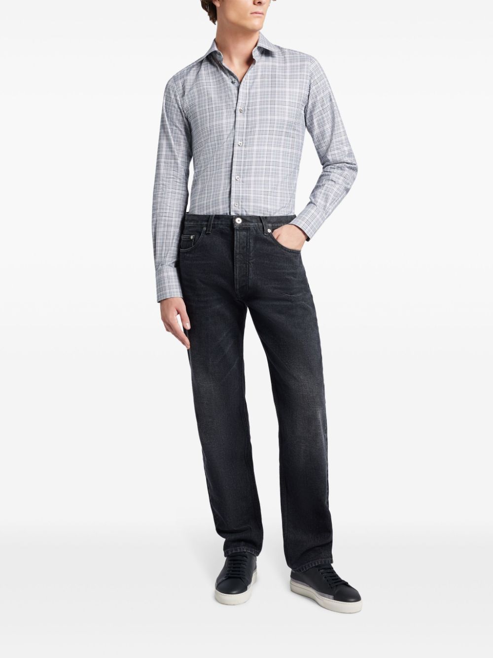 TOM FORD checked cotton shirt - Wit
