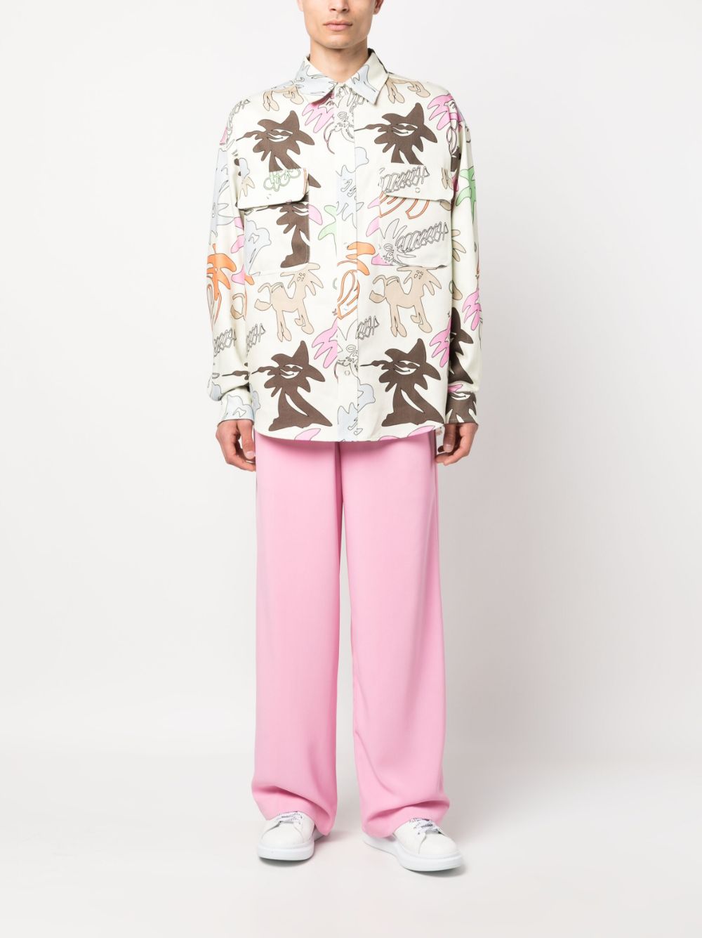 Palm Angels Overhemd met print - Beige