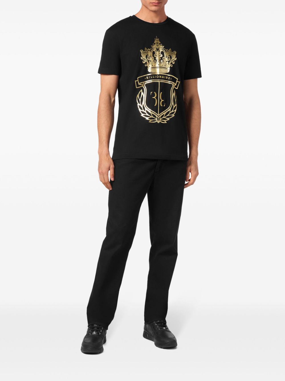 Billionaire logo-print crew-neck T-shirt - Zwart