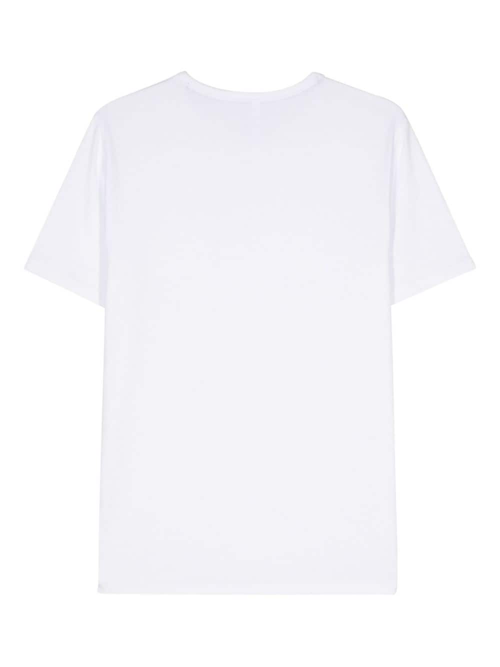 Sun 68 T-shirt met geborduurd logo - Wit