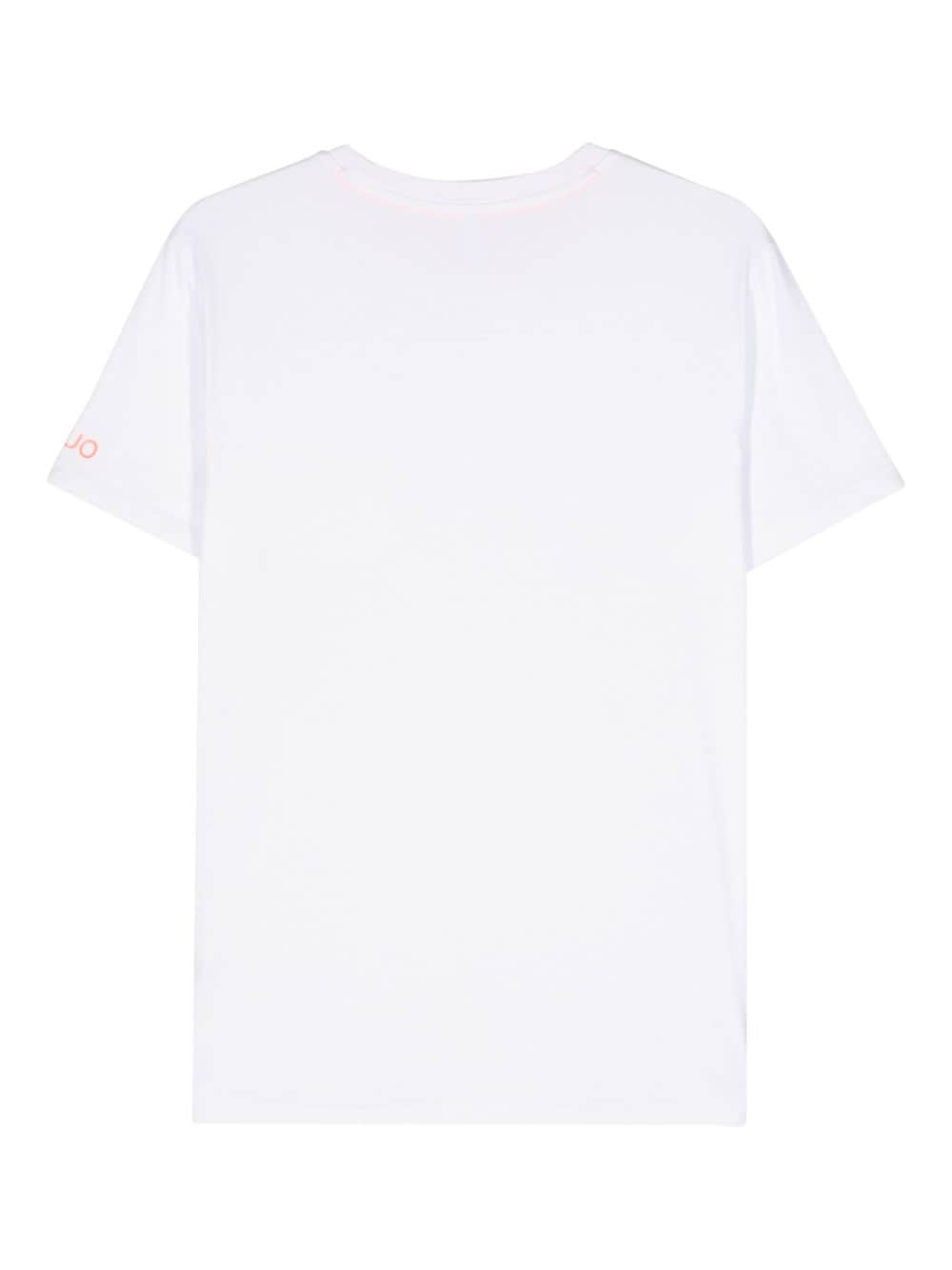 Sun 68 T-shirt met logopatch - Wit