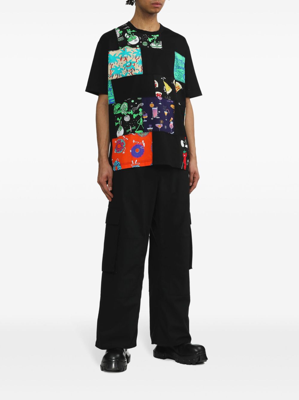 Junya Watanabe MAN x Lousy Livin T-shirt met patchwork - Zwart