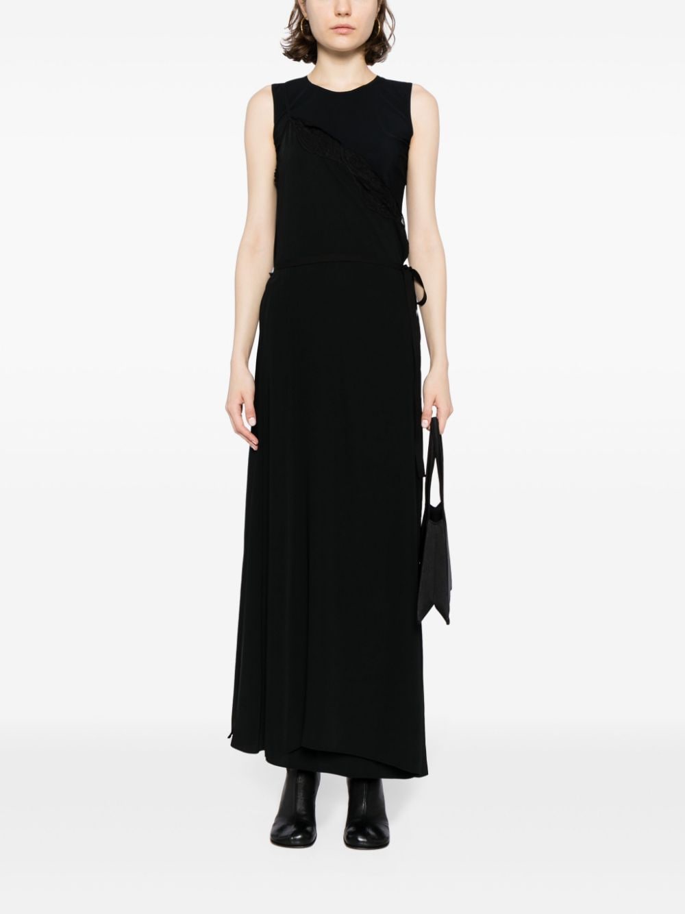 MM6 Maison Margiela Maxi-jurk met kanten detail - Zwart