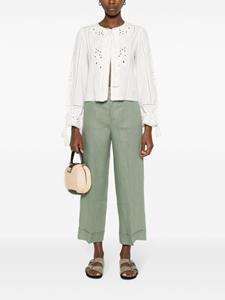 TWINSET embroidered hook-eye blouse - Beige