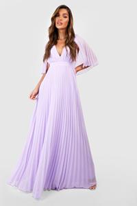 Boohoo Geplooide Bruidsmeisjes Maxi Jurk Met Mantel Detail, Lilac