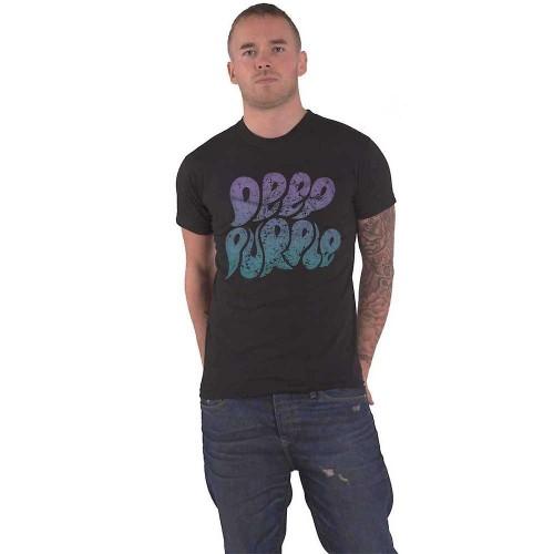 Deep Purple Dieppaars T-shirt met logo, unisex volwassen bubbelkatoen