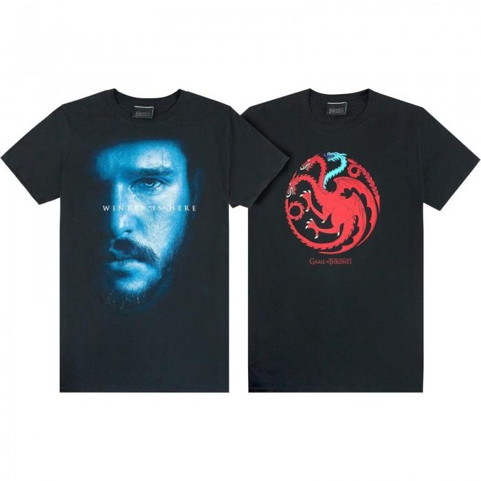 Game Of Thrones Heren ijs- en vuurdraken Jon Snow T-shirt (Pak van 2)