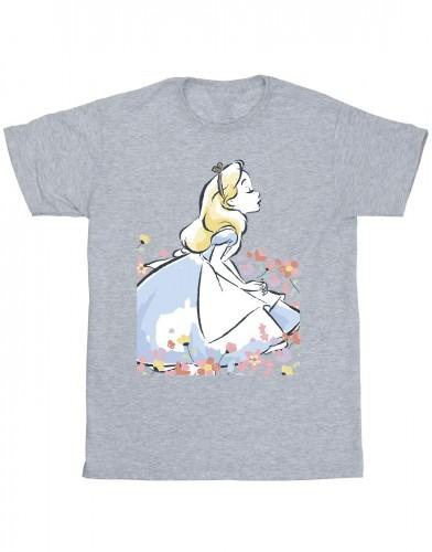 Disney Heren Alice In Wonderland Sketch Bloemen T-shirt