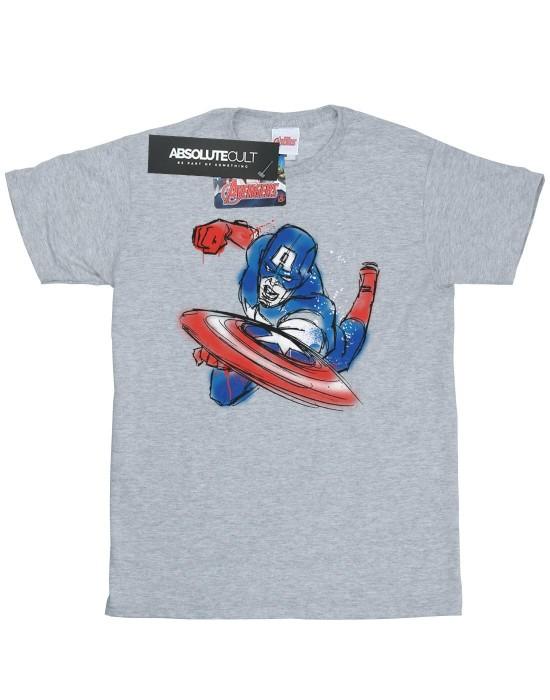 Marvel Heren Avengers Captain America Spray T-shirt
