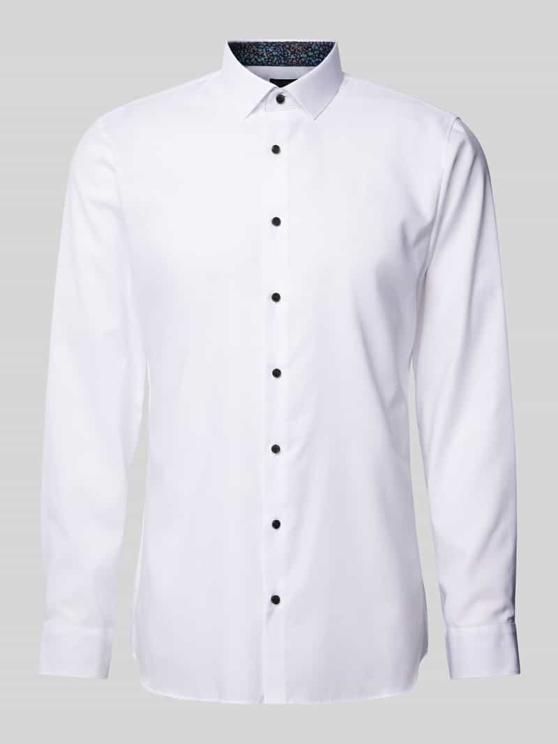 OLYMP No. Six Super slim fit zakelijk overhemd in gemêleerde look