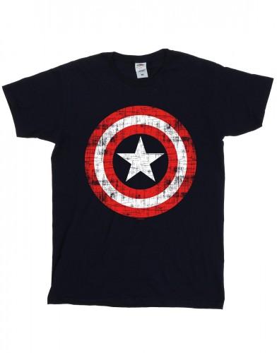 Marvel Heren Avengers Captain America Scratched Shield T-shirt