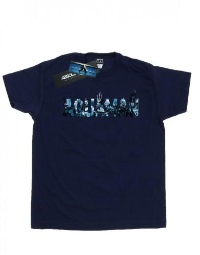 DC Comics Heren Aquaman Tekstlogo T-shirt