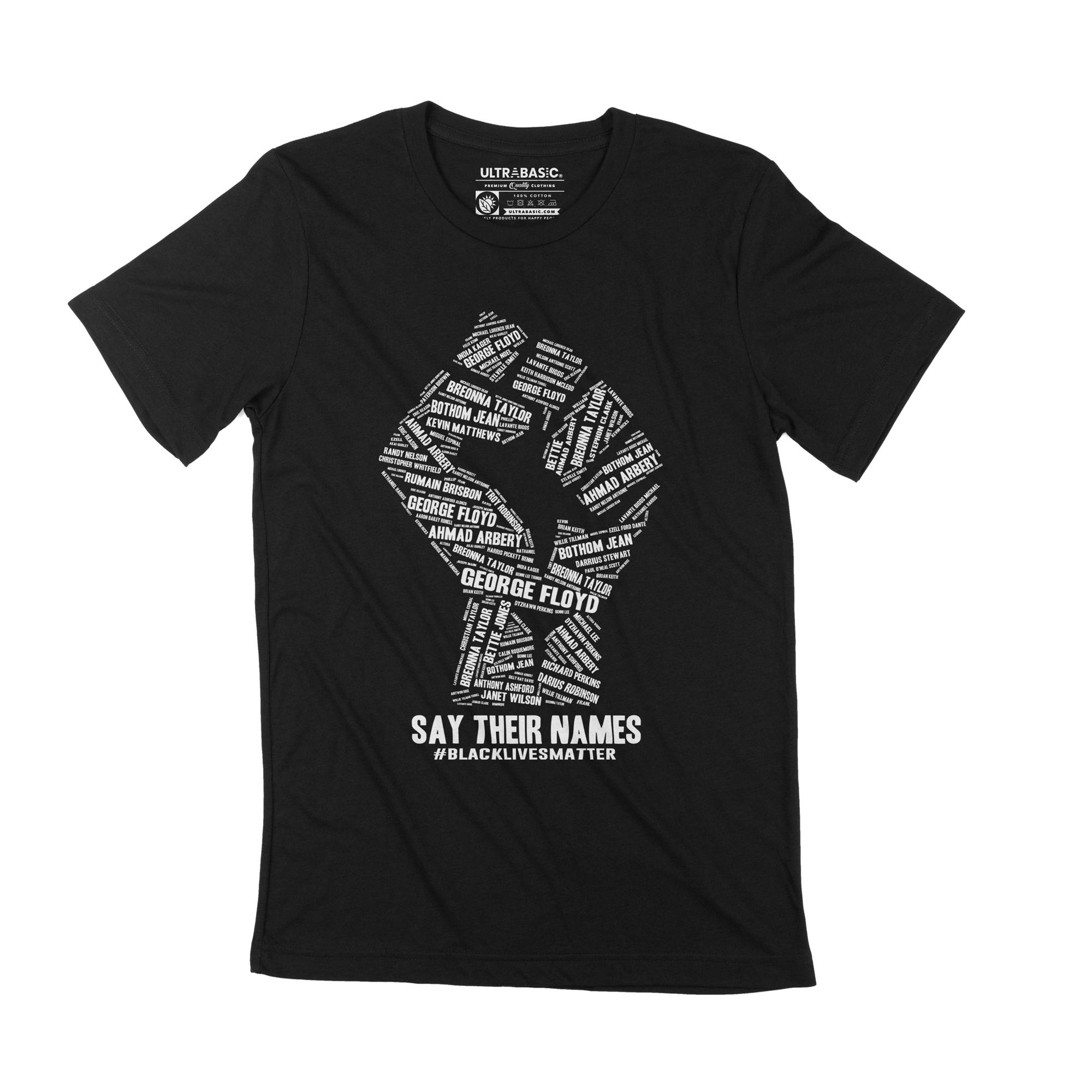 Ultrabasic grafisch T-shirt voor heren, zeg hun namen Black Lives Matter BLM-shirt