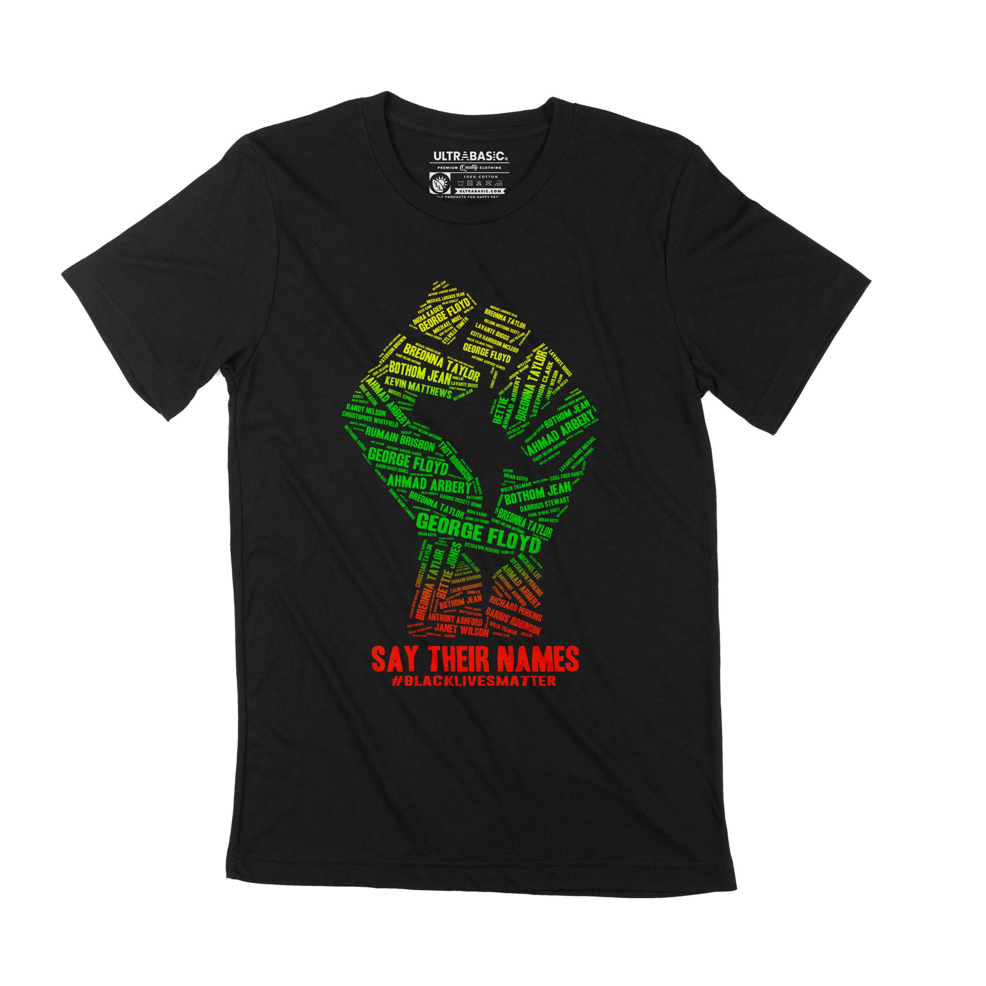 Ultrabasic grafisch T-shirt voor heren, zeg hun namen Black Lives Matter Victims Freedom Shirt