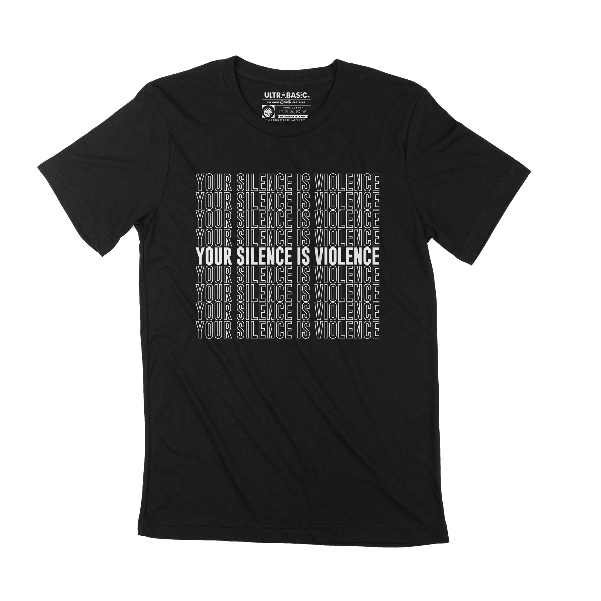 Ultrabasic grafisch T-shirt voor heren Your Silence is Violence Black Lives Matter Shirt