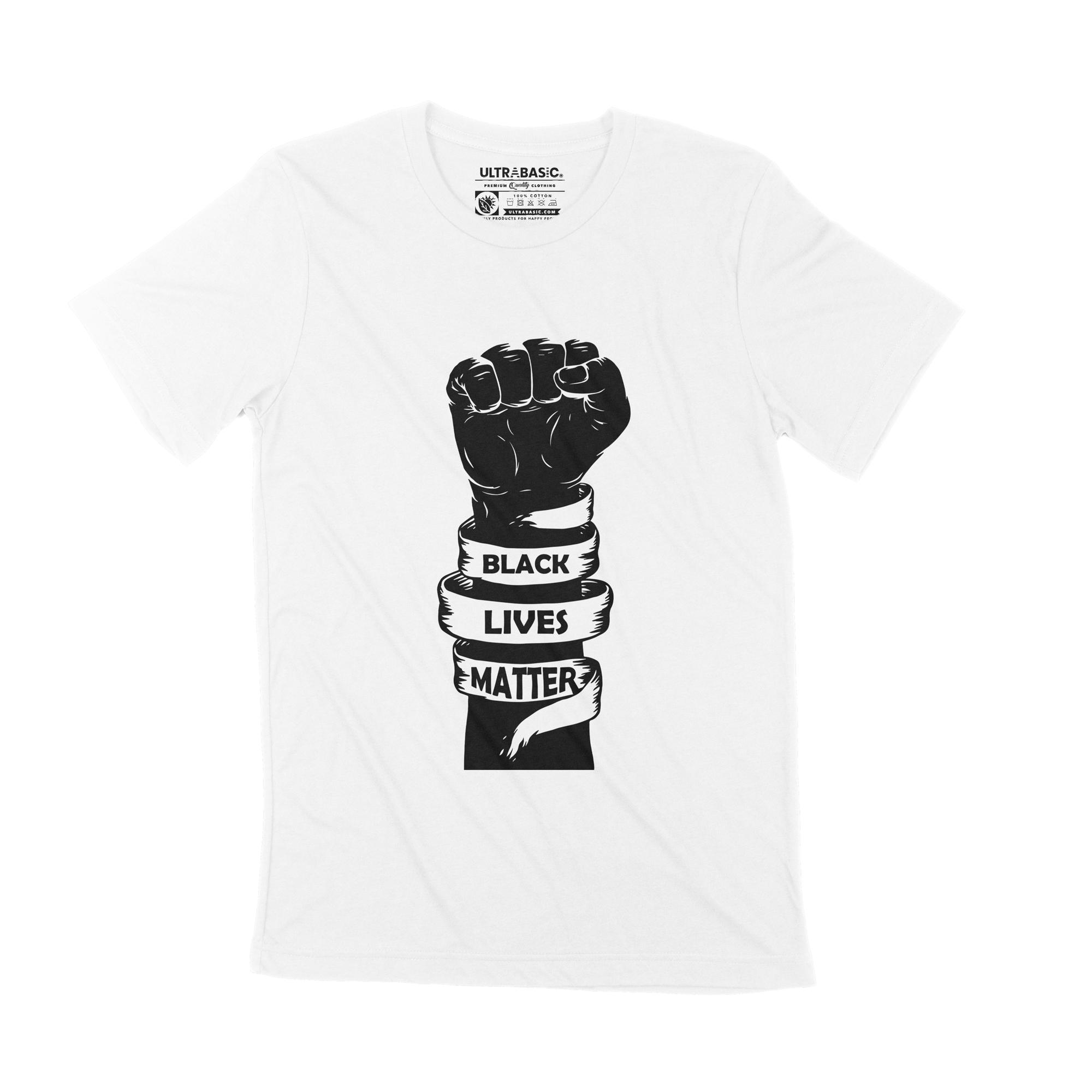 Ultrabasic Heren T-Shirt BLM Revolution Fist Shirt Zwart Vuist Tee Shirt Vintage Grafische Kleding