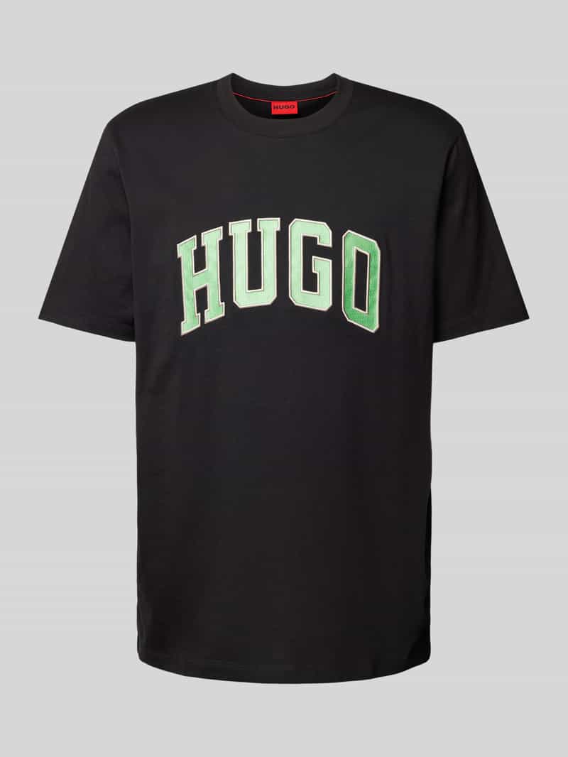 HUGO T-shirt met labelstitching, model 'DEAKANDTI''
