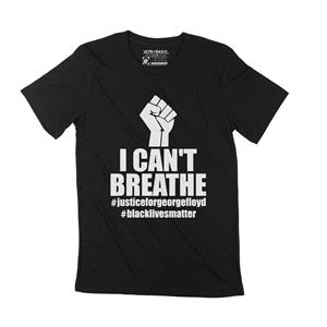 Ultrabasic Heren T-shirt I Cant Breathe Justice voor George Floyd BLM Vintage Apparel