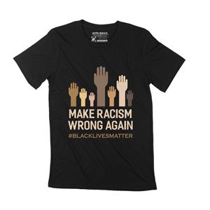 Ultrabasic mannen T-Shirt Maken Racisme Weer Verkeerd T-shirt Zwart Leven Kwestie Shirt Korte Mouw T-shirt