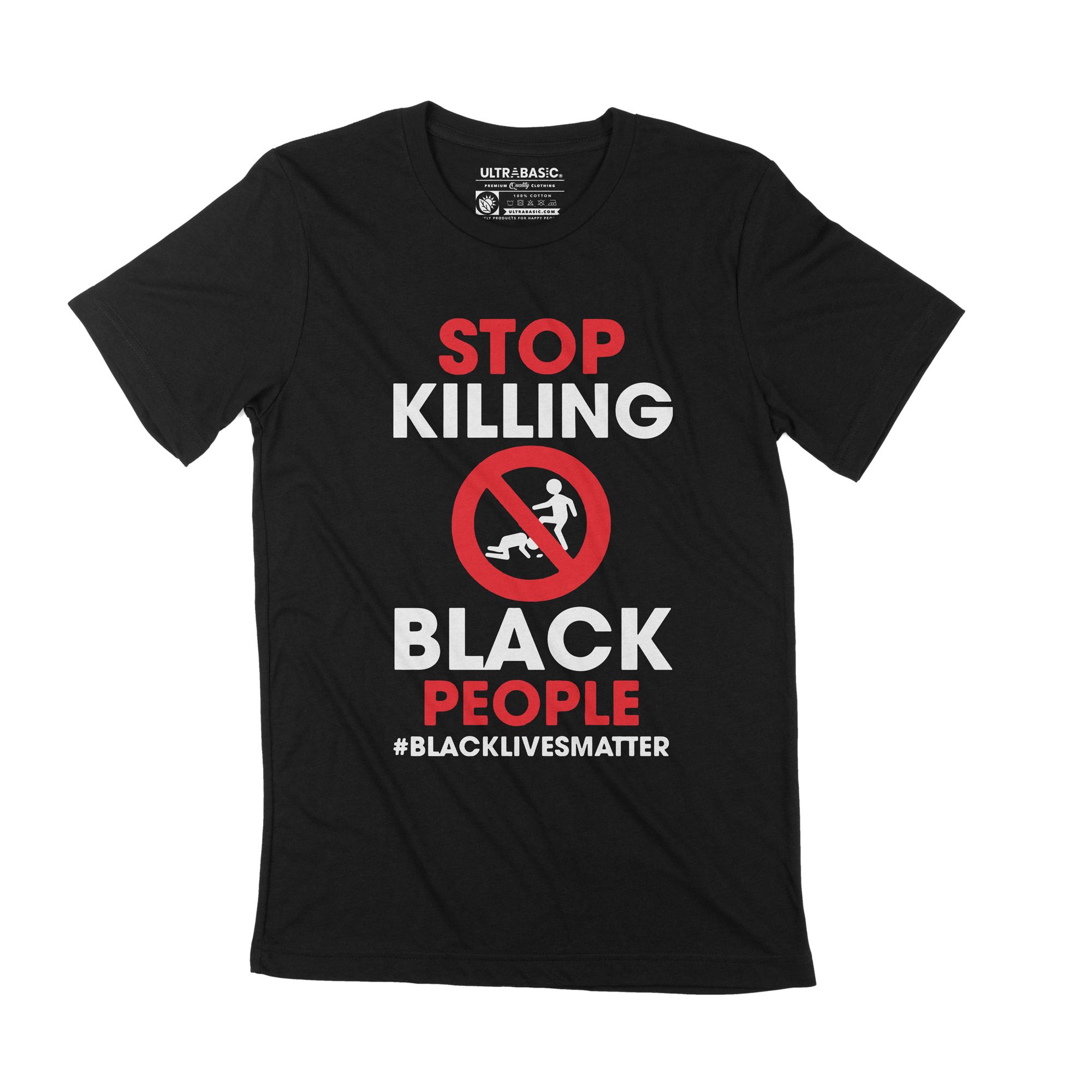 Ultrabasic Heren T-shirt Black Lives Matter Shirt Stop met het doden van zwarte mensen Anti Racisme Citaat Vintage Kleding