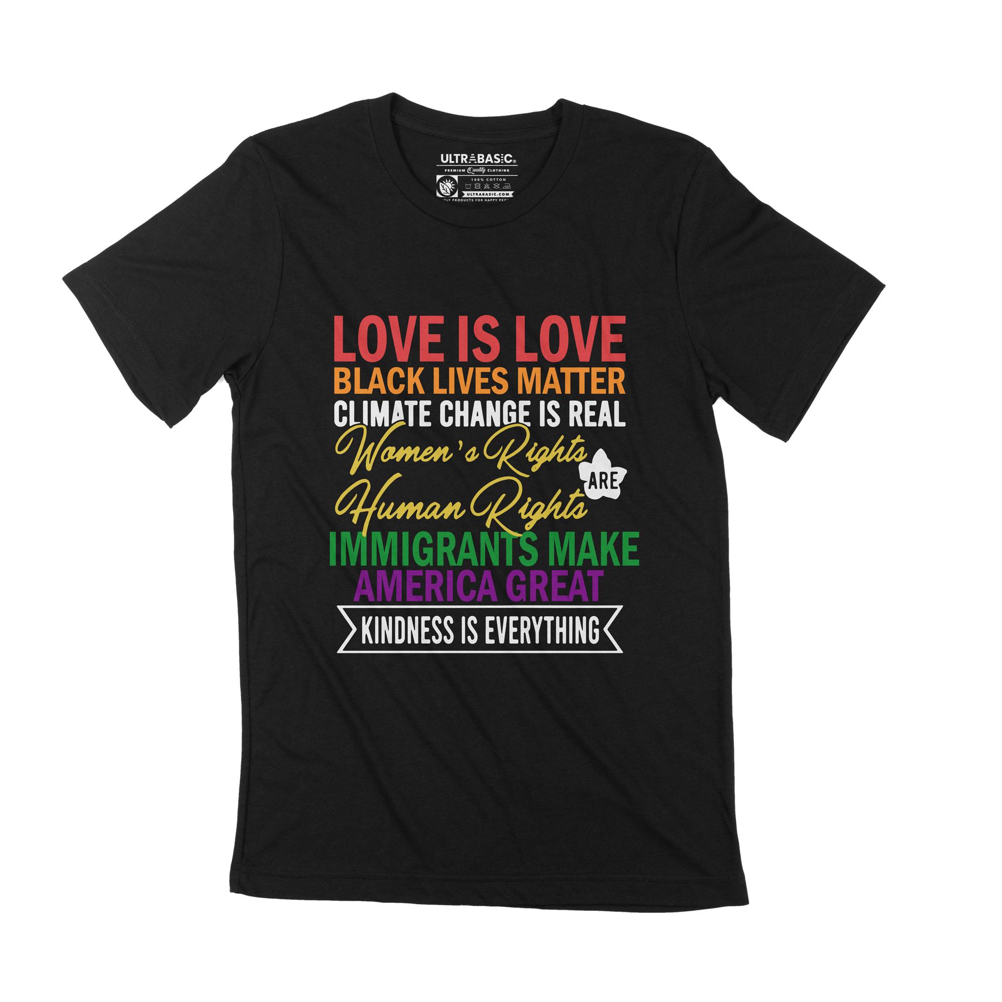 Ultrabasic heren T-shirt Black Lives Matter Love is Love Apparel Graphic Tee Gift