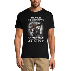 Ultrabasic Heren T-Shirt Vintage Onderschat nooit een oude mannen T-shirt die werd geboren in augustus - Verjaardagscadeau T-shirt