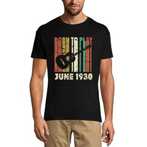 Ultrabasic Heren T-shirt Geboren om gitaar te spelen juni 1930 - Cadeau voor 90e verjaardag T-shirt
