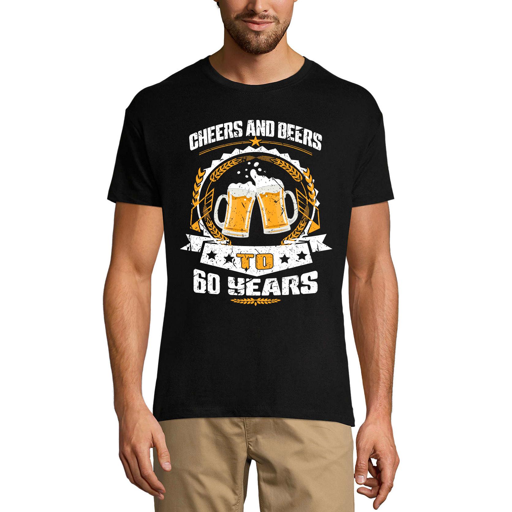 Ultrabasic Heren T-shirt Cheers n Beers tot 60 jaar - Bierliefhebber 60e verjaardag T-shirt