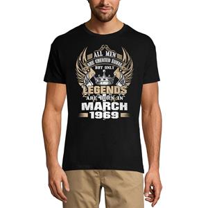 Ultrabasic Heren T-shirt Alle mannen zijn gelijk geschapen, maar alleen legendes zijn geboren in maart 1969 - Cadeau voor 52e verjaardag