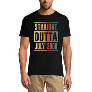 Ultrabasic Heren T-shirt Vintage Straight Outta juli 2008 - Cadeau voor 13e verjaardagscadeau T-shirt