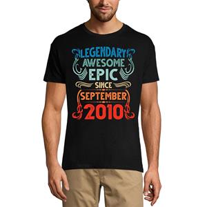 Ultrabasic Heren T-shirt Legendarisch Awesome Epic sinds september 2010 - Grappig 11e verjaardagscadeau T-shirt