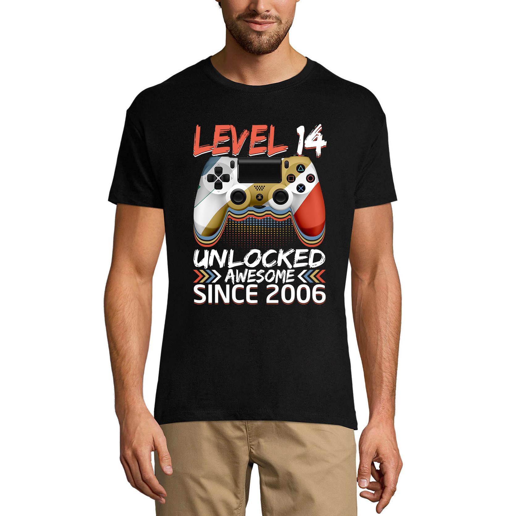 Ultrabasic Gaming-T-shirt voor heren, niveau 14, ontgrendeld sinds 2006 - 14e verjaardagscadeau