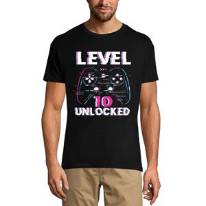 Ultrabasic Heren gaming T-shirt niveau 10 ontgrendeld - Gamer grappig T-shirt - 10e verjaardagscadeau
