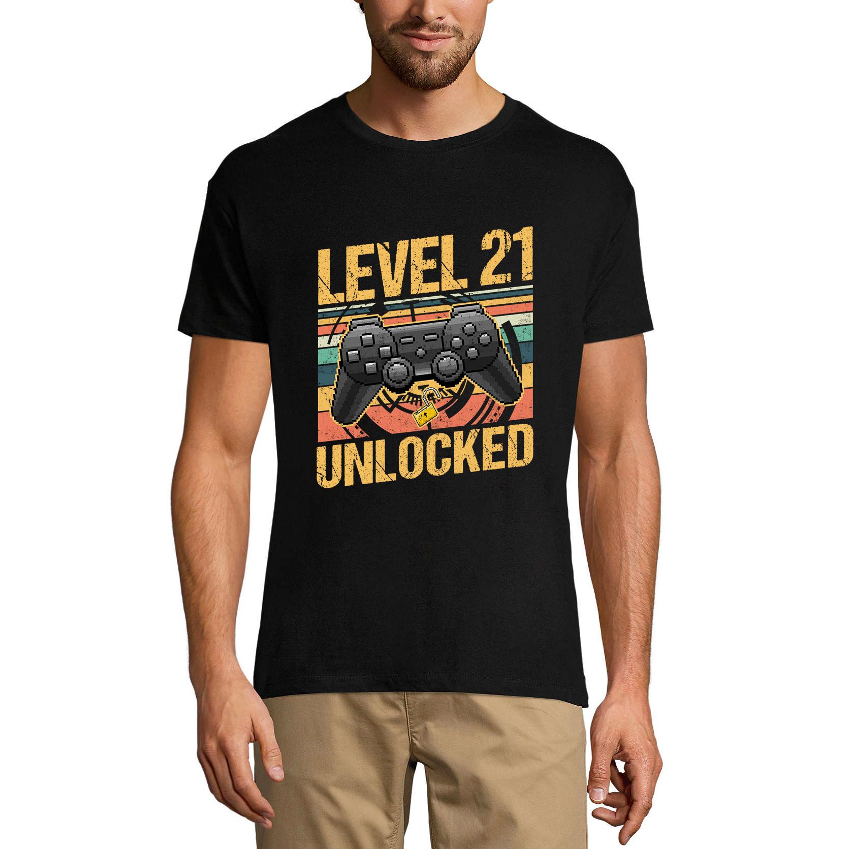 Ultrabasic Heren gaming-T-shirt niveau 21 ontgrendeld - Gamer 21e verjaardag T-shirt
