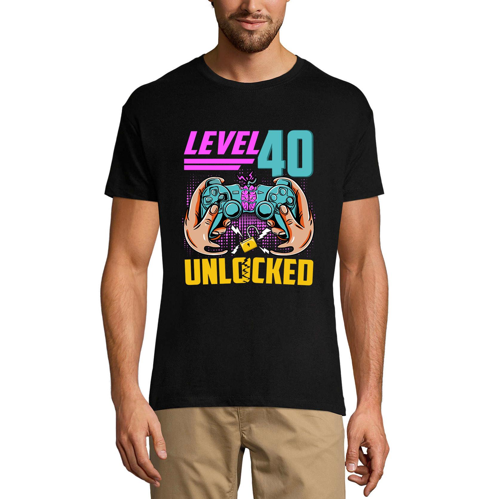 Ultrabasic Gaming T-shirt voor heren Level 40 ontgrendeld - Gaming Gamer 40e verjaardag T-shirt