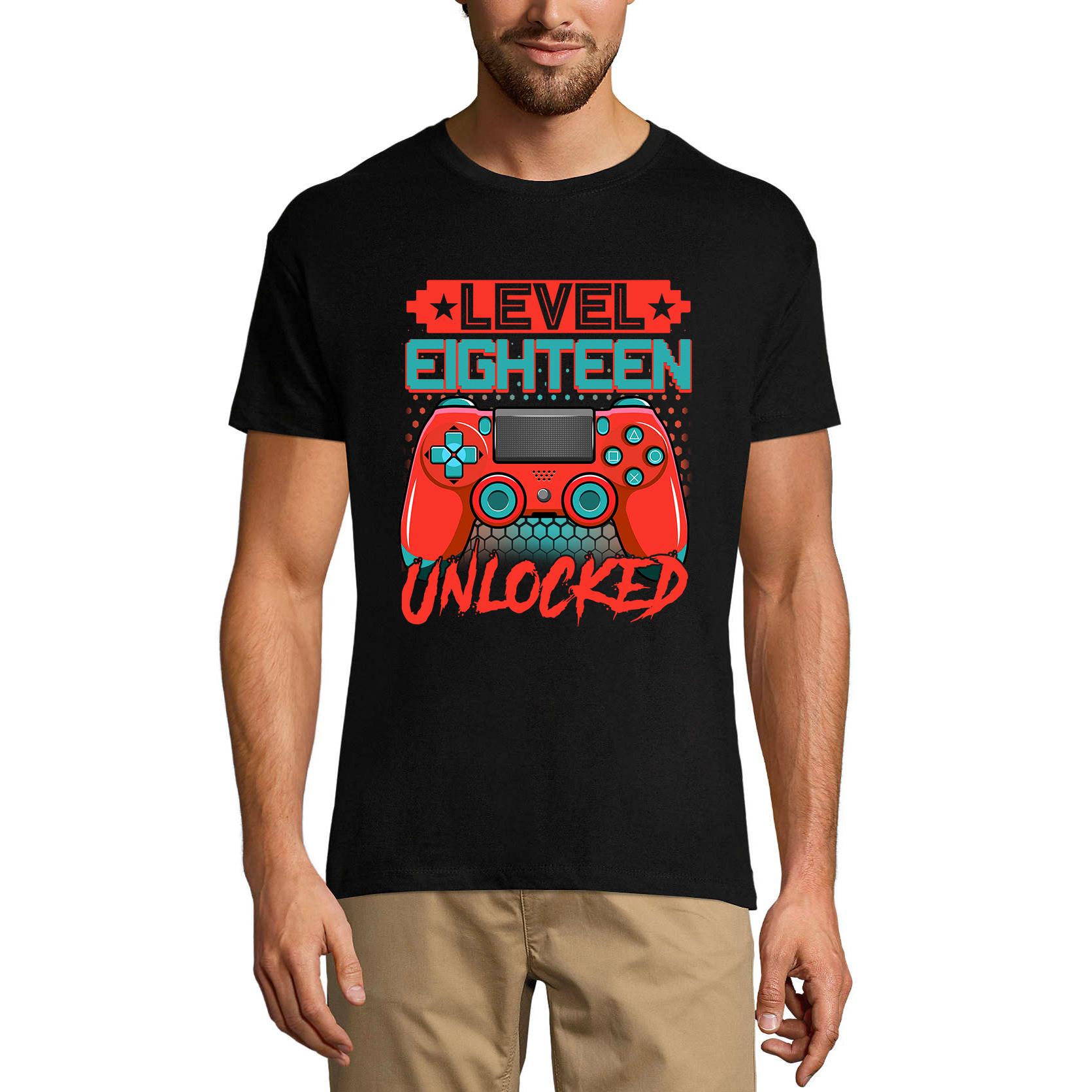 Ultrabasic Heren gaming T-shirt niveau 18 ontgrendeld - Gamer 18e verjaardag T-shirt