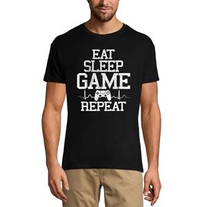 Ultrabasic Heren T-shirt Eat Sleep Game Repeat - Gaming Grappig Citaat - Cadeau voor gamers