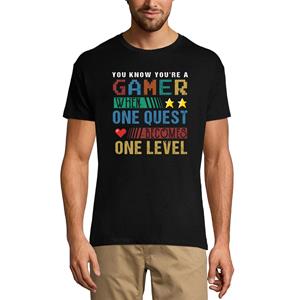 Ultrabasic Heren T-shirt One Quest Becomes One Level - Gaming Quote - Joke Tee