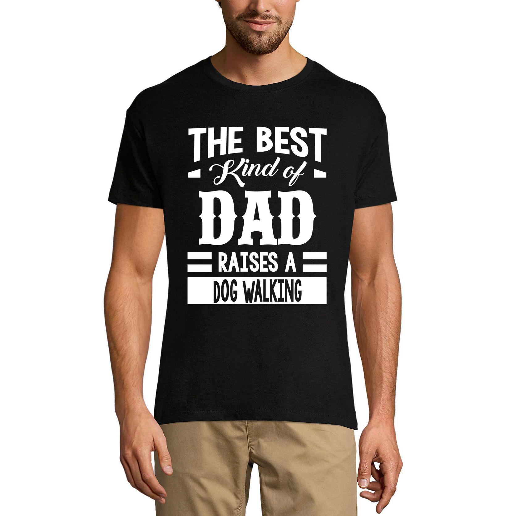 Ultrabasic Grafisch T-shirt voor heren Papa voedt een hond op tijdens het wandelen