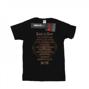 AC/DC Heren Rock of Bust Songtekst T-shirt