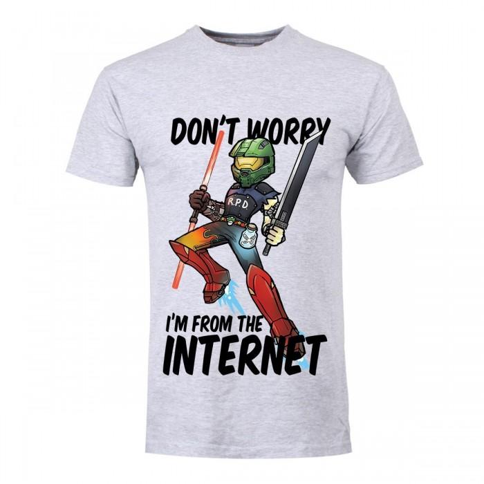 Grindstore Heren Maak je geen zorgen, ik ben van het internet-T-shirt